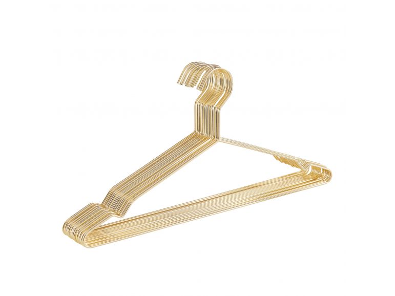 veeg Uitdrukkelijk Specialiteit Metalen kledinghangers - ruimtebesparend - 20 stuks - goud | Acaza 