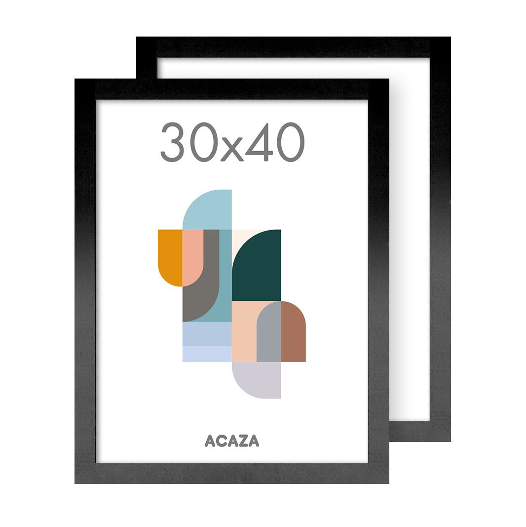 Set van 2 Madison fotokaders - 30x40 cm - fotolijsten in MDF hout - zwart