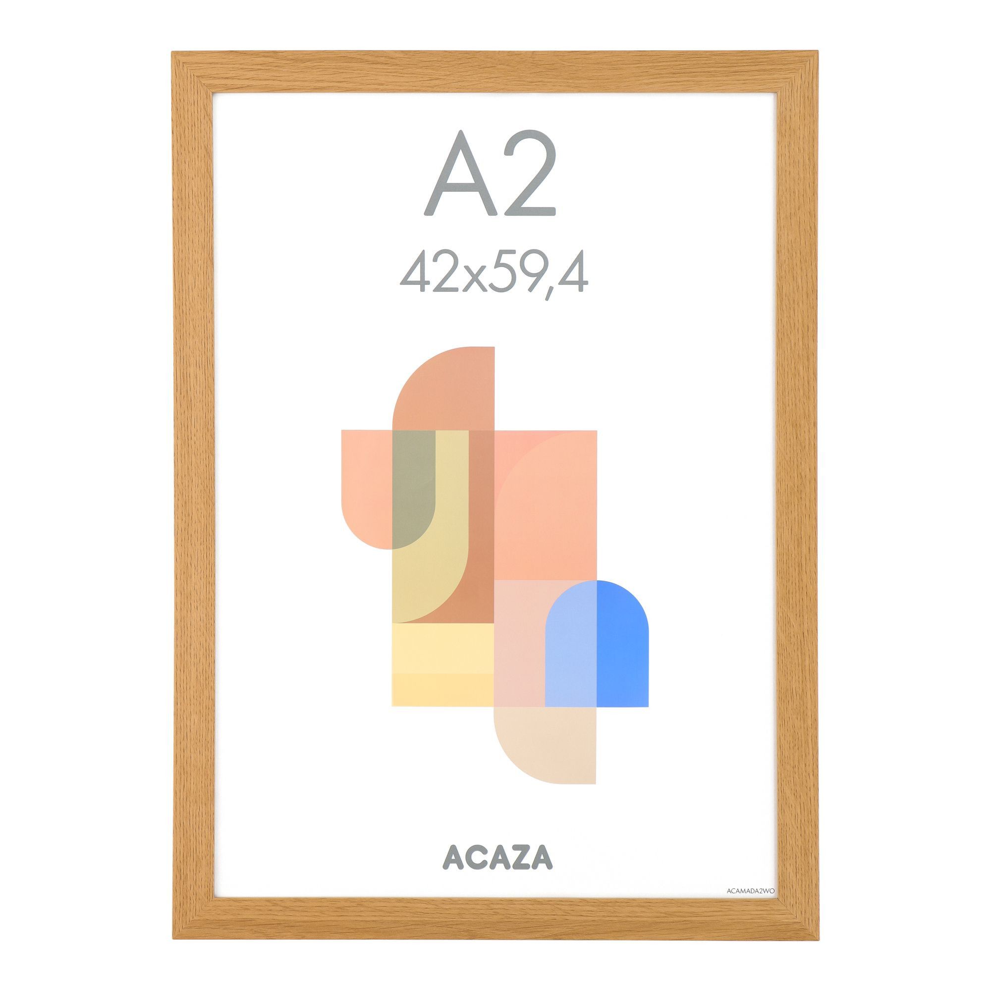 Fotokader A2 formaat - fotolijst in MDF hout - 42 x 59,40 cm - warme eik