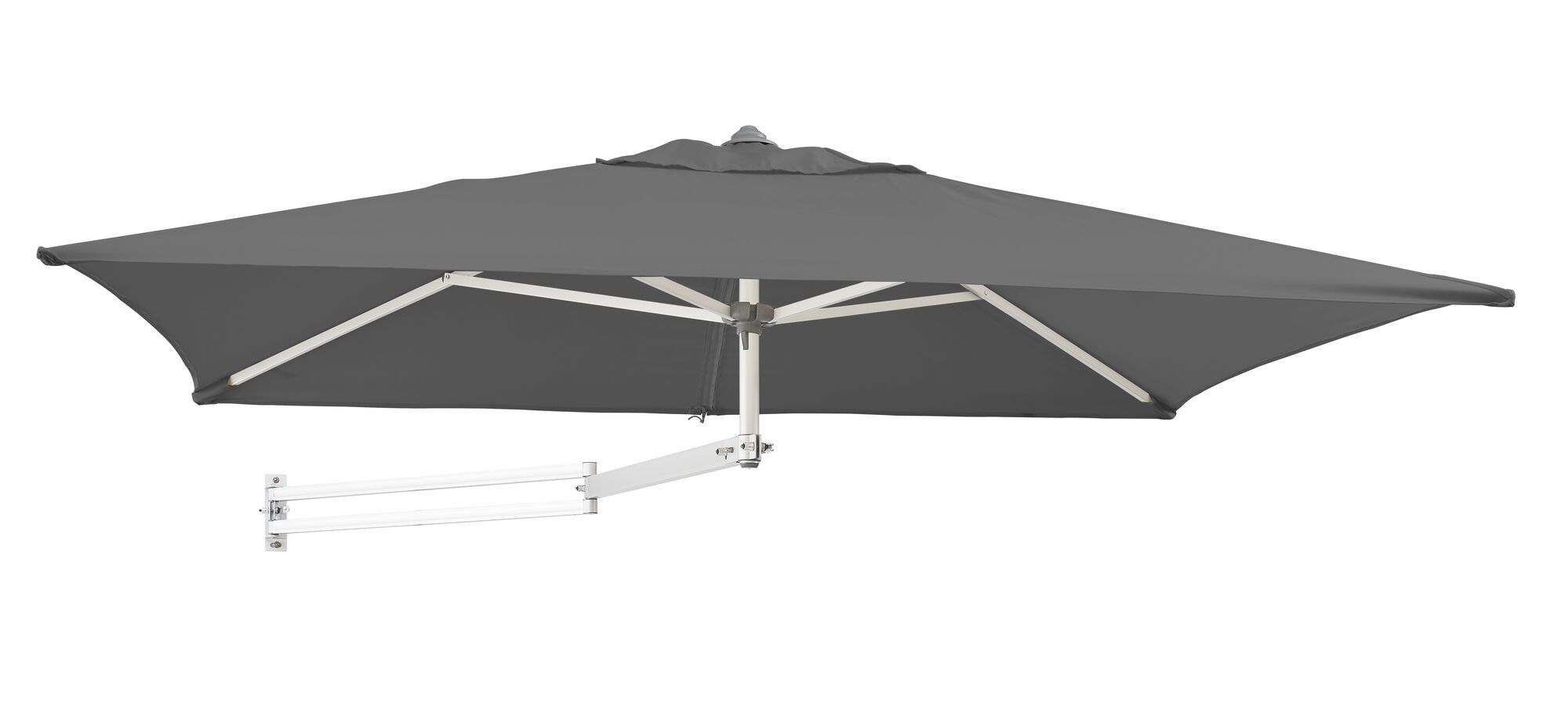 Easysol - rechthoekige muurparasol - 200x140 cm - grijs