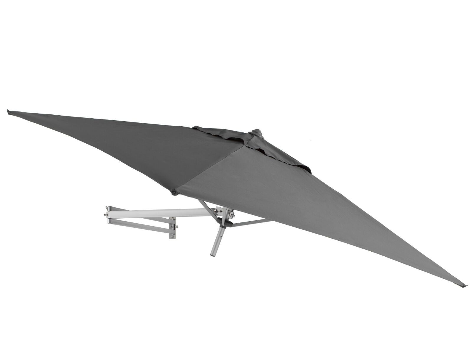 Easysol - muurparasol - vierkant - 200x200 cm - grijs