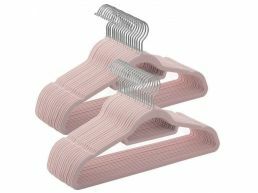 Antislip kledinghangers - plooibaar - roterende haak - 50 stuks - roze