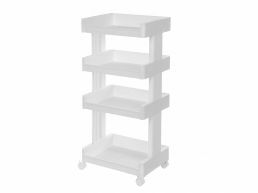 Opbergtrolley - 4 niveaus - 45x93x32 cm - wit 