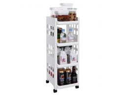 Opbergtrolley - 4 niveaus - 27.5x74.5x32.5 cm - wit