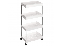 Opbergtrolley - 4 niveaus - 40x86x22 cm - wit