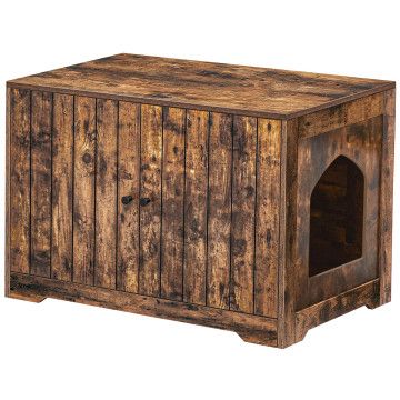 Kattenbak - kattenhuis - 80 x 50 x 55 cm - vintage bruin