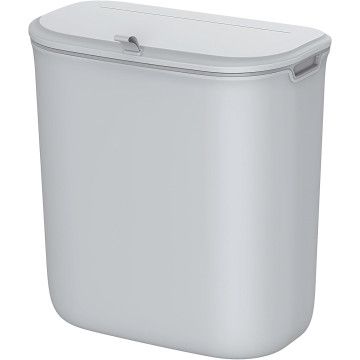 Keukenafvalemmer - om op te hangen - 9 liter inhoud - grijs