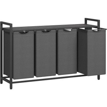 Wasmand - wassorteerder - 4 vakken - grijs - wasmanden - wassorteerder 4 vakken