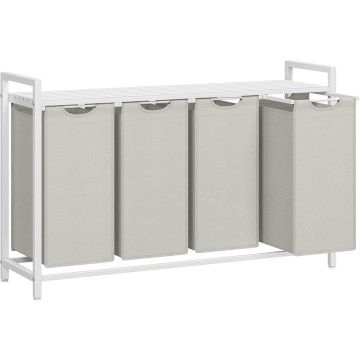 Wasmand - wassorteerder - 4 vakken - wit - wasmanden - wassorteerder 4 vakken