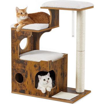 Krabpaal - voor 1 of meerdere katten - 66x88x42 cm - vintage bruin 