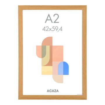 Fotokader A2 formaat - fotolijst in MDF hout - 42 x 59,40 cm - warme eik Fotokader A2 formaat - fotolijst in MDF hout - 42 x 59,40 cm - warme eik