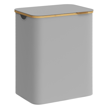 Wasmand - wassorteerder - 2 vakken - bamboe - grijs