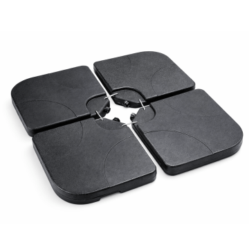 Parasolvoet - parasoltegels - parasolvoeten - tot 72 kg - zwart - set van 4 - parasoltegels voor kruisvoet - parasol tegels voor zweefparasol