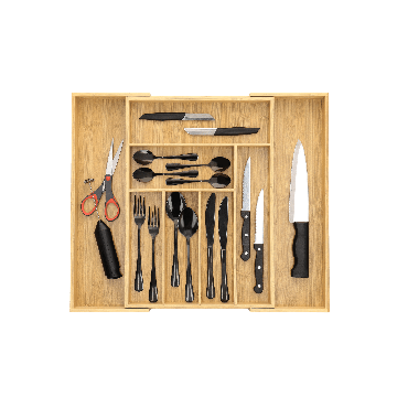 Bestekbak - verstelbaar - 7 tot 9 vakken - bamboe 