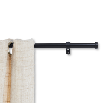 Uitschuifbare gordijnroede - gordijnrail - stang van 90-170 cm - mat - zwart