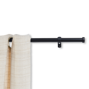 Uitschuifbare gordijnroede - gordijnrail - stang van 125-240 cm - zwart