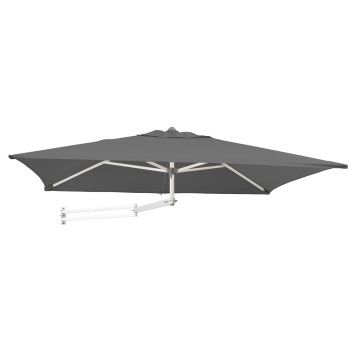 Easysol - rechthoekige muurparasol - 200x140 cm - grijs