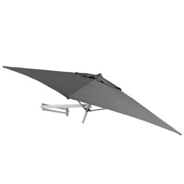 Easysol - muurparasol - vierkant - 200x200 cm - grijs