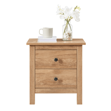 Nachtkastje - nachtkastjes - eiken kleur - 46 x 35 x 50 cm (L x B x H) - kast met 2 lades Nachtkastje - nachtkastjes - eiken kleur - 46 x 35 x 50 cm (L x B x H) - kast met 2 lades