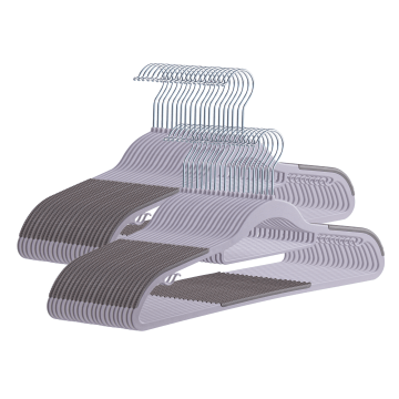 Kunststof kledinghangers - antislip - draaibare haak - 30 stuks - grijs