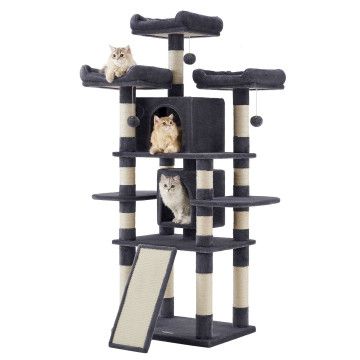 Krabpaal - krabpaal voor grote katten - kattenboom - 172 cm hoog - donkergrijs