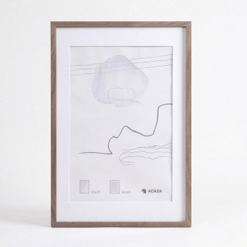 Fotolijst - fotokader - premium fotolijst met fineer hout  - 50x75 cm - smoked oak - passe-partout - 40x60 cm