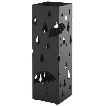 Metalen paraplubak - met waterbakje - zwart Metalen paraplubak - met waterbakje - zwart