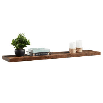 Wandplank - industrieel design - 120x4x25 cm - vintage bruin 