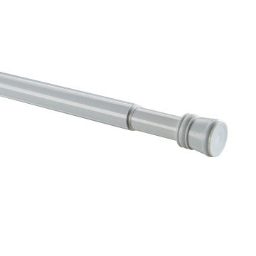 Douchegordijnstang XL - uitschuifbaar - van 140 tot 260 cm - zelfopspannend  - wit