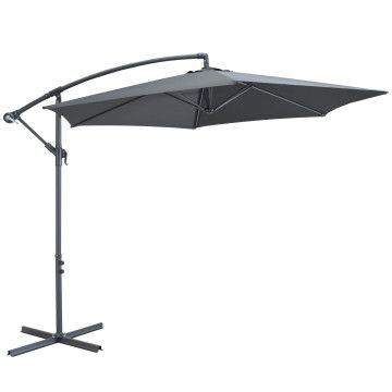 Zweefparasol - Ø300 cm – kantelbaar - 3 meter doorsnede - donkergrijs