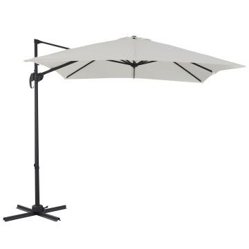 Zweefparasol - kantelbaar - 250x250 cm - gebroken wit