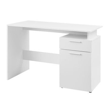Bureau - met deur en lade - 110x75x53 cm - wit 