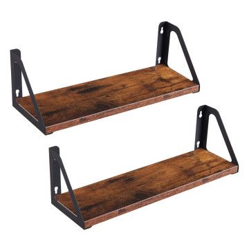 Set van 2 wandplanken - 40x12x11 cm - vintage bruin 