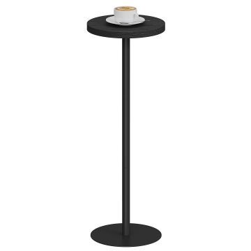 Bijzettafel – ronde tafel – zwart - 25x70 cm (ØxH) – metaal – salontafel – industrieel