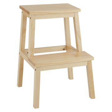 Houten opstapje - met 2 niveaus - hout