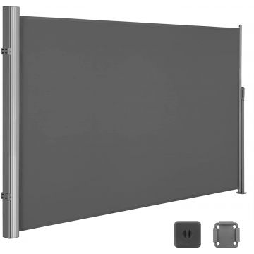 Zijluifel - 160x400 cm (H x L) - privacy scherm - zonwering voor balkon, terras, tuin - grijs