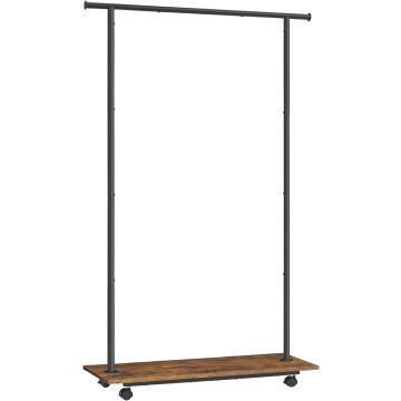 Kledingrek - kledingrek op wieltjes - 160x98.5x35 cm - kledingrek zwart - kledingrek metaal - schoenenrek