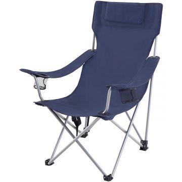 Campingstoel - met armleuningen - donkerblauw