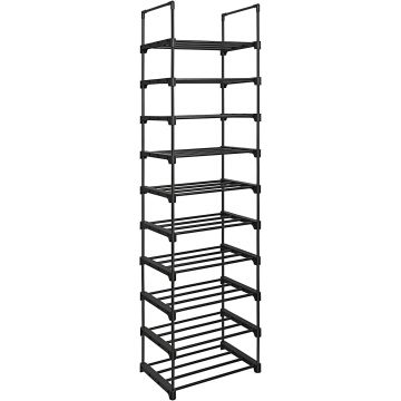 Metalen Schoenenrek met 10 Planken, doe-het-zelf, Standplank, ruimtebesparend, multifunctioneel, Woonkamer, Slaapkamer, Keuken