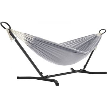 Hangmat - met standaard - 210x150 cm - grijs