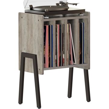 LP Opbergsysteem - platenrek - LP houder - platenspeler meubel - platenspeler kast voor platen en boeken - licht eik