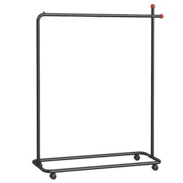 Kledingrek - kledingrek op wieltjes - garderoberek - 146 x 103 x 39 cm - zwart