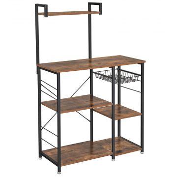 Keukenkast - met mand en legplanken - vintage bruin 