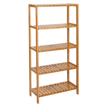Badkamerrek - 5 legplanken - 60x130x26 cm - bamboe
