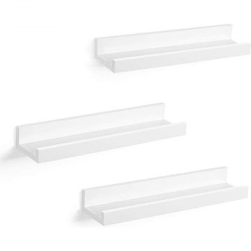 Set van 3 wandplanken III - rechthoekig - 38x5x10 cm - wit