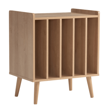 LP opbergsysteem - lichte eik - 56,5 x 39 x 66 cm  - vinyl opbergsysteem - LP houder - platenrek - platenkast - platenspelermeubel