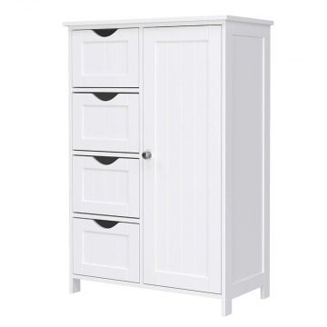 Opbergkast - 4 lades en 1 deur - 55x81x30 cm - wit