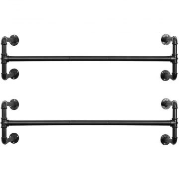 Set van 2 ophangrails - industriële look - zwart