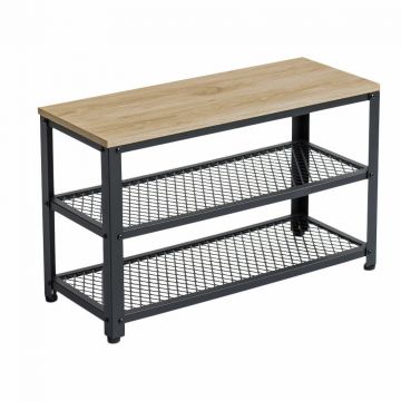 Schoenenrek - vintage - 73x45x30 cm - lichte eik
