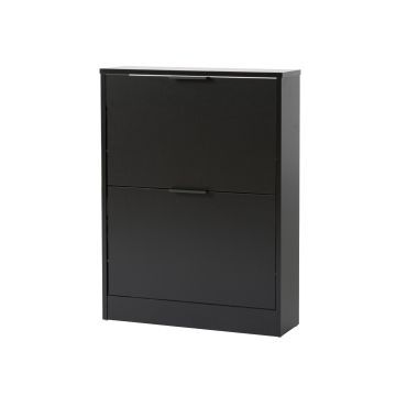 Schoenenkast - schoenenrek - schoenenkast met deuren - 58.5 x 17 x 77.5 cm - zwart